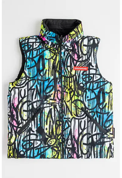 Vesta reversibila cu guler mediu - Multicolor