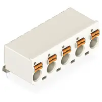 1-conductor THT female header; 1.4 mm Ø solder pin; angled; 2.5 mm²; Pin spacing 7.5 mm; 3-pole; 2,50 mm²; light gray