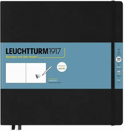 Agenda Leuchtturm1917 Sketchbook - Pătrată, neagră