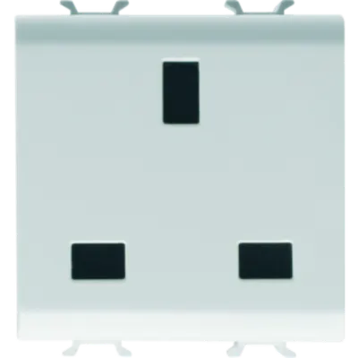 British Standard Priza 250v Ac - 2p+e 13a - 2 Modules - White - Chorus