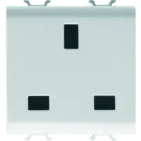 British Standard Priza 250v Ac - 2p+e 13a - 2 Modules - White - Chorus