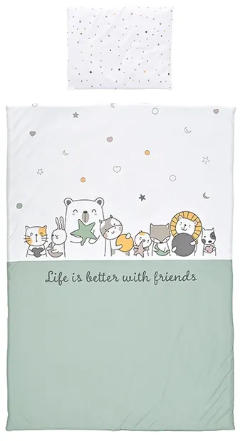 Set dormitor cu 3 piese Lorelli - Happy Friends, Мint