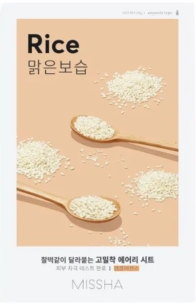 Missha Airy Fit Mască de față cu folie Rice, 19 g