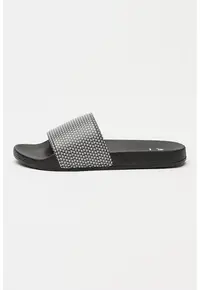 Papuci cu model monograma - Alb/Negru