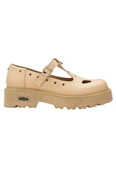Pantofi Mary Jane Slash din piele - Bej