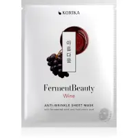KORIKA FermentBeauty Anti-wrinkle Face Sheet Mask with Fermented Wine and Hyaluronic Acid mască facială de pânză cu efect anti-rid, cu vin fermentat și acid hialuronic 20 g