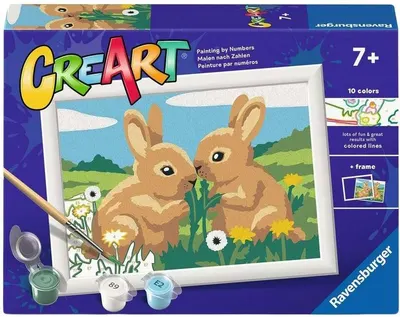 Set de pictură pe numere Ravensburger CreArt - Doi iepurași