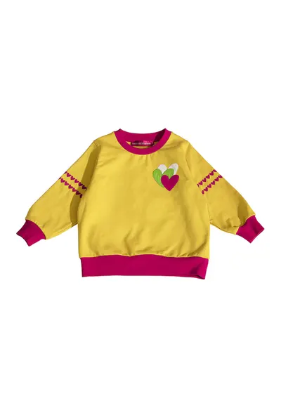 Bluza de trening din amestec de bumbac cu design grafic - Galben sofran