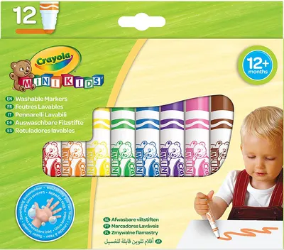 Set de markere Crayola Mini Kids - Lavabile, 12 culori