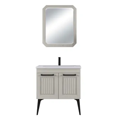 Set mobilier baie Hero 3 piese alb 80 cm