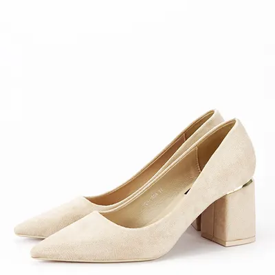 Pantofi bej de dama eleganti YES-1808 02