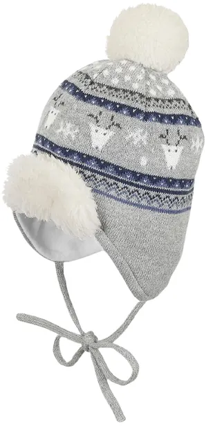 Căciulă de iarnă pentru bebeluși cu pompon Sterntaler - 47 cm, 9-12 luni