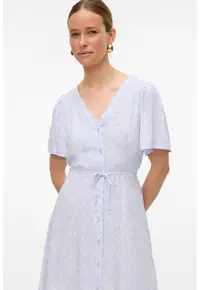 Rochie mini cu decolteu in V - Albastru glaciar