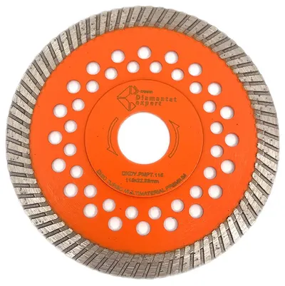 Disc diamantat pentru taiat Granit, Piatra, Beton armat, Materiale dure TURBO Laser 115x22,23mm SUPER PREMIUM - DXDY.PMPT.115