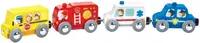 Trenuleț din lemn HaPe International - Vehicule colorate