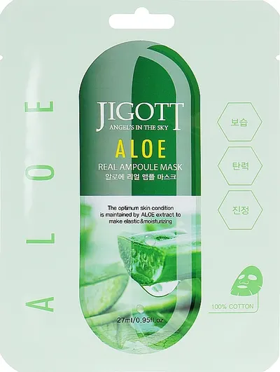 Jigott Mască de față folie Aloe, 27 ml