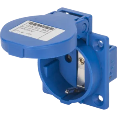 Priza industriala de tablou-incastrat-OUTLET SOCKET - STANDARD GERMAN - 2P + E 16A 230V 50 / 60Hz - 50x50 - BLUE - WIRING ȘURUB