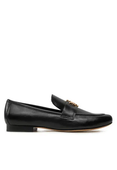 Mocasini dama negru/auriu - piele naturala - model Eleanor Loafer