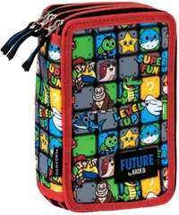 Penar cu accesorii BackUp Future - Super Mario, 3 fermoare