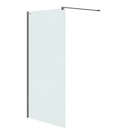 Paravan dus walk-in 80x200 cm Cersanit Mille, sticla securizata, profil negru