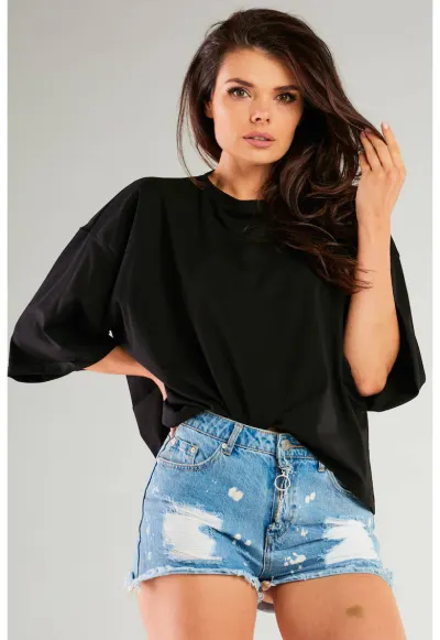 Bluza dama - Bumbac/Lycra - Negru