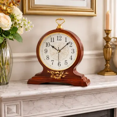 Ceas de masa decorativ cu design vintage elegant 31x35 cm