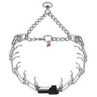Zgarda de dresaj ULTRA-PLUS cu lant si inchidere ClicLock, inox negru - 60 cm - 3.2 mm