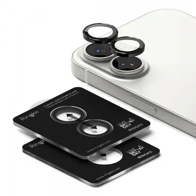 Folie de protectie Camera Spate Ringke pentru Apple iPhone 17, Sticla Securizata, Neagra