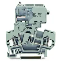 2-conductor fuse terminal block; with pivoting fuse holder; with blown fuse indication by neon lamp; 120 V; for DIN-rail 35 x 15 and 35 x 7.5; 4 mm²; CAGE CLAMP®; 4,00 mm²; gray