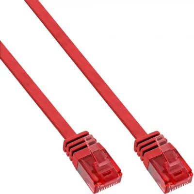 Cablu de retea RJ45 flat Cat.6 UTP 10m Rosu, InLine IL71600R