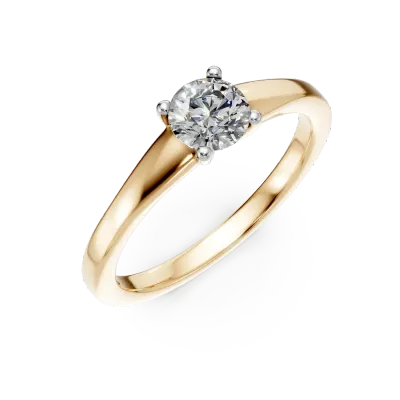 Inel de logodna din aur galben cu un diamant solitaire de 0.5ct