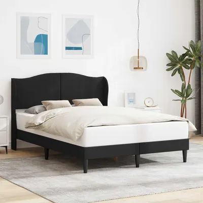 vidaXL Cadru de pat cu headboard Negru 160 x 200 cm Piele artificială