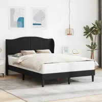 vidaXL Cadru de pat cu headboard Negru 160 x 200 cm Piele artificială