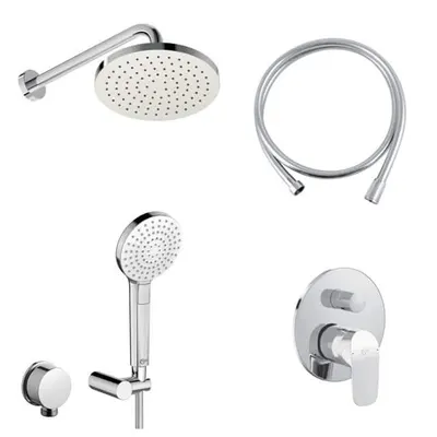 Sistem de dus termostatic, crom, palarie, dus, baterie, incastrat, Ideal Standard Ceraflex