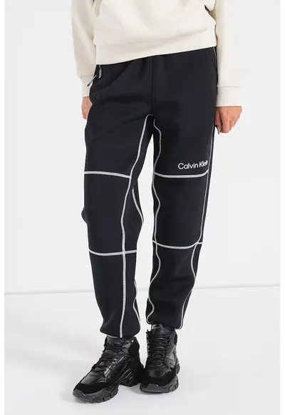Pantaloni cu croiala conica pentru fitness1234 - Negru
