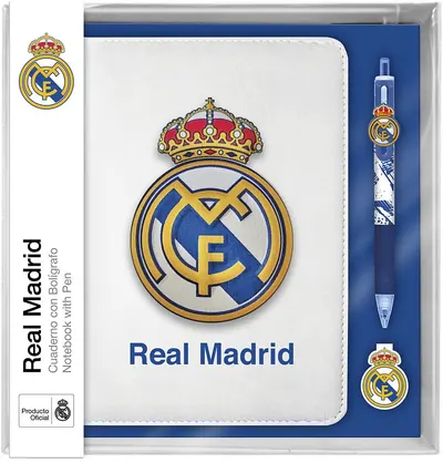 Set CYP Brands - Real Madrid, agendă antistres și pix multicolor
