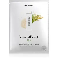 KORIKA FermentBeauty Brightening Face Sheet Mask with Fermented Rice and Hyaluronic Acid mască facială de pânză cu efect iluminator, cu orez fermentat și acid hialuronic 20 g