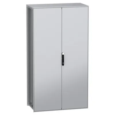 Dulap modular, cu montaj pe pardoseala, PanelSeT SFN, din otel decarbonizat(verde), 2200x1200x600mm, IP55, cu placa de montaj, 2 usi