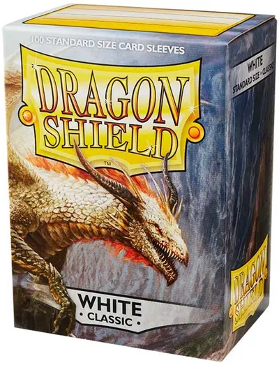 Protecții pentru cărți de joc Dragon Shield Classic Sleeves - Alb (100 buc.)