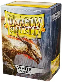 Protecții pentru cărți de joc Dragon Shield Classic Sleeves - Alb (100 buc.)