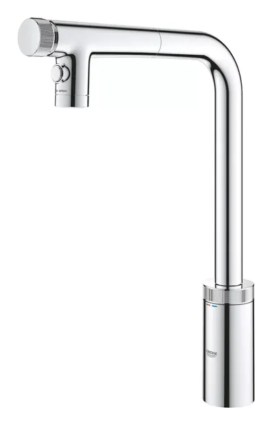 Baterie bucatarie Grohe SmartControl 31889000, inalta, tip L, dus, 2 functii, Crom