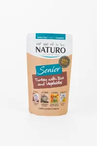 Pouch Naturo Senior cu Carne de Curcan, Orez si Legume 150 Gr
