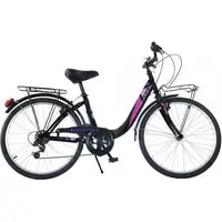Bicicleta copii 11 ani+, 26 inch, City Summertime Negru, Dino Bikes DB604R04BK