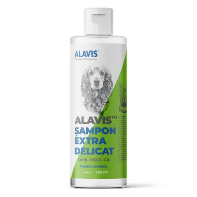 ALAVIS Extra Delicat, XS-XL, șampon câini și pisici, piele sensibilă, flacon, 250ml