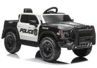 Masinuta electrica pentru copii Police P5, 4 motoare de 45W, acumulator 12V7Ah, telecomanda 2.4G, scaun din piele, roti EVA, lumini LED frontale, bluetooth, USB, card micro SD, intrare MP3