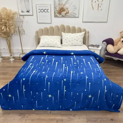 Patura Super Soft Cocolino, 200x230 cm – Rasfat absolut in zilele reci, Albastru, meteoriti