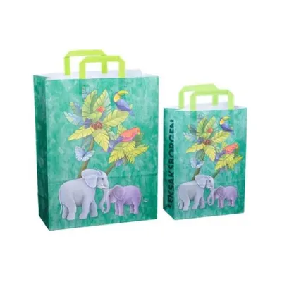 Sacosa cadou din hartie - Jungla (XS - 18 x 8 x 22cm, 70g)