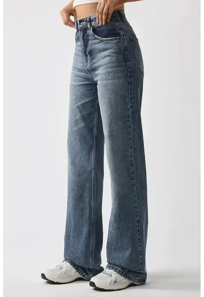 Blugi dama drepti - talie normala - denim - albastri - M