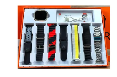 Ceas smartwatch ultra 3 cu 7 bratari culori diferite Ecran tactil HD