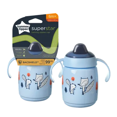 Cana Sippee cu protectie Bacshiled™ pentru +6 luni Albastra, 300ml, Tommee Tippee
